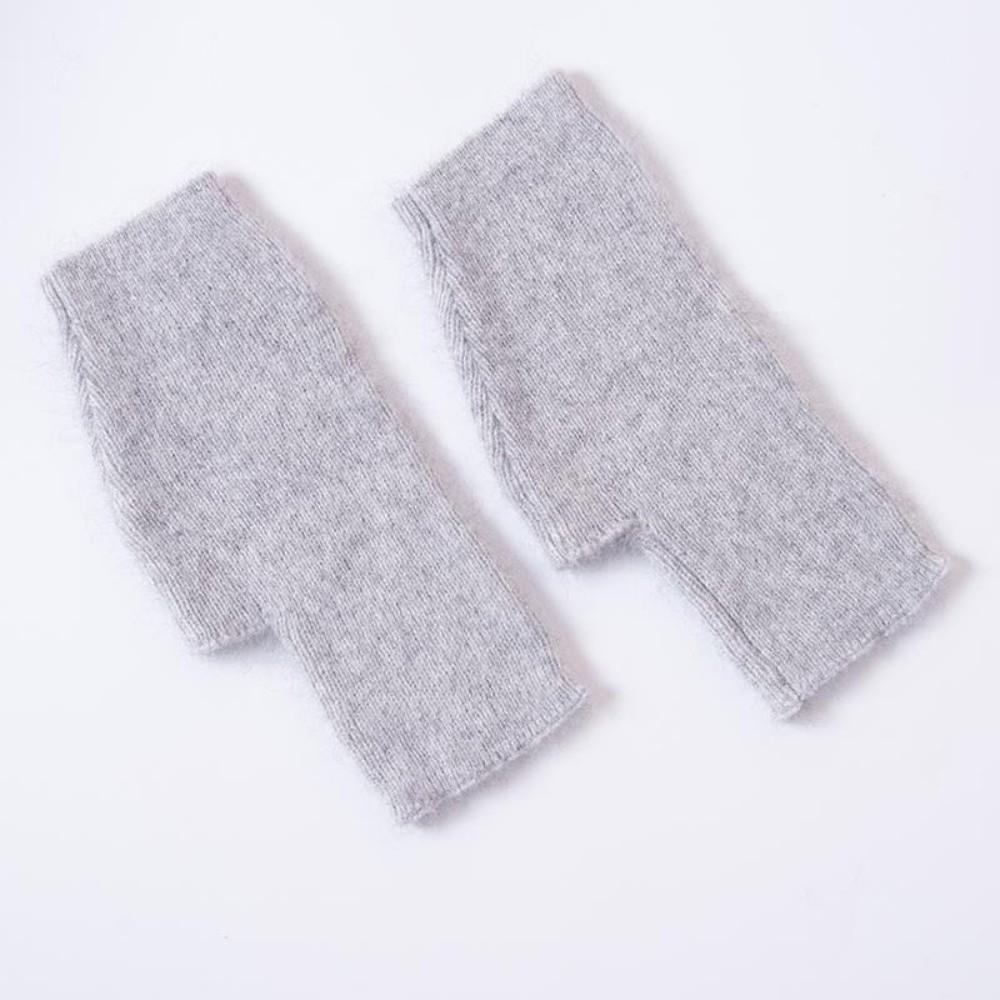 Wool Knitted Gloves Velvet Plush Mittens Lovely Half Finger Gloves Students