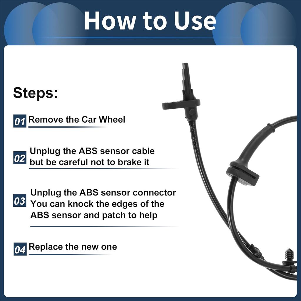 ABS Wheel Speed Sensor Front Left Right ABS Sensor Anti-lock Braking System Sensor No.8V512C204AF for Ford Fiesta 2009-2013