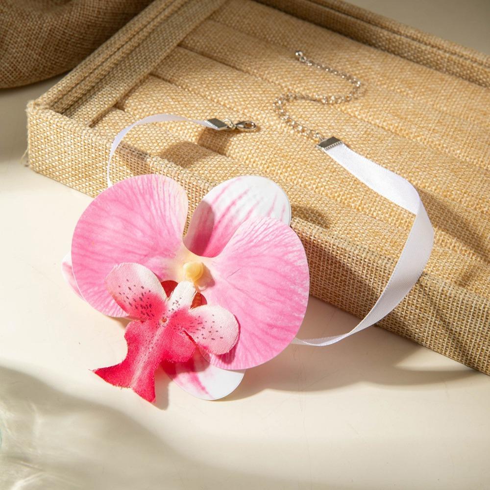 Charm Phalaenopsis Collarbone Chain High-end Flower Choker Exquisite Flower Necklace for Gifts