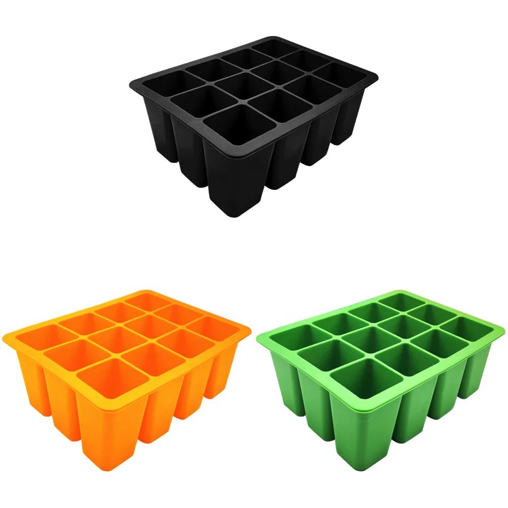 3-1PC Silicone Seed Trays 12 Holes Cell Propagator Growth Thickening Seedling Start Growth Tray For Greenhouse Seed Starter Tray