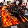 Fire Dragon Design Carpet with Scales and Flames1Fantasy Style Home Decor Mat Suitable for use as an anti-slip1 for1room and bedroom sofas