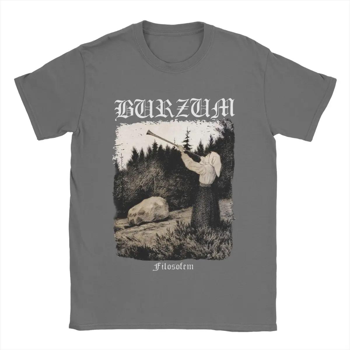 

Чоловіча бавовняна футболка Burzum Blow The Trumpet Дивовижна футболка з круглим вирізом Літній одяг з короткими рукавами XXL темно-сірий колір
