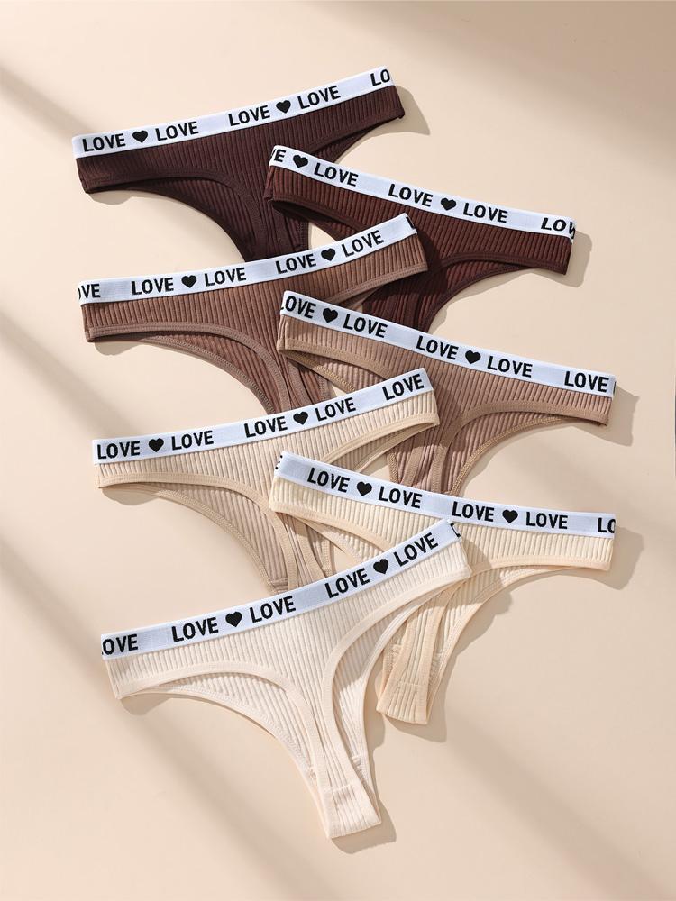 7Pcs Women Thongs Sexy Underwear Soft Panties Girls Briefs Cotton G-String Breathable Low Waist Ladies Panty Female Lingerie