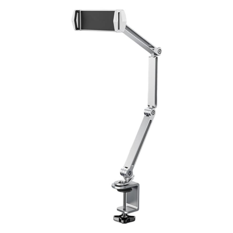 Aluminum Tablet Holder Stand Phone Clip Holder Rotatable Cantilever Home Desktop Holder Folding Bracket for Tablet