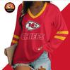 2024 Women's V-Neck NFL Team Long Sleeve T-Shirt with 3D Print Design