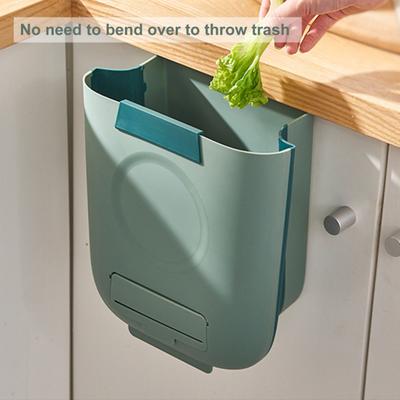 Long Service Life Hanging Trash Can Rounded Edge Useful Over the Door Waste Bucket