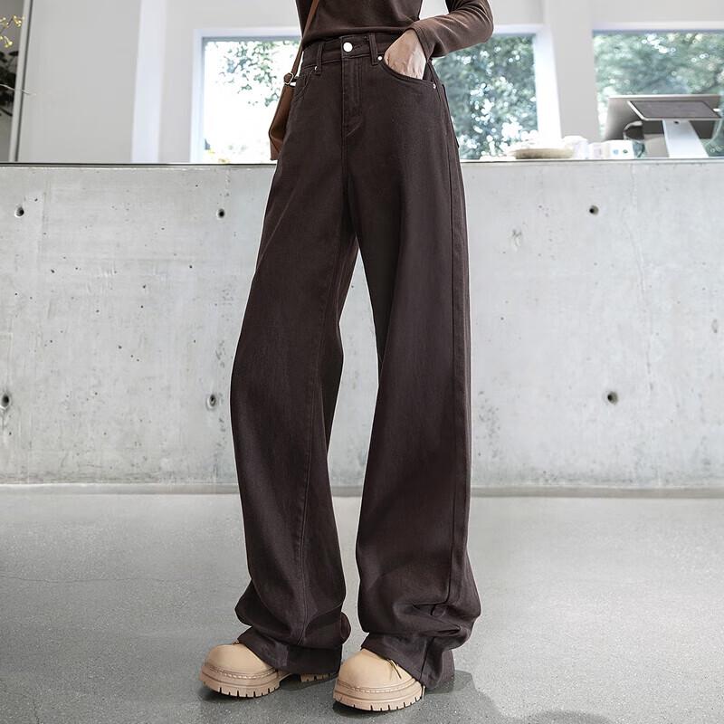 Women's Washed High-Waist Wide-Leg Denim Jeans