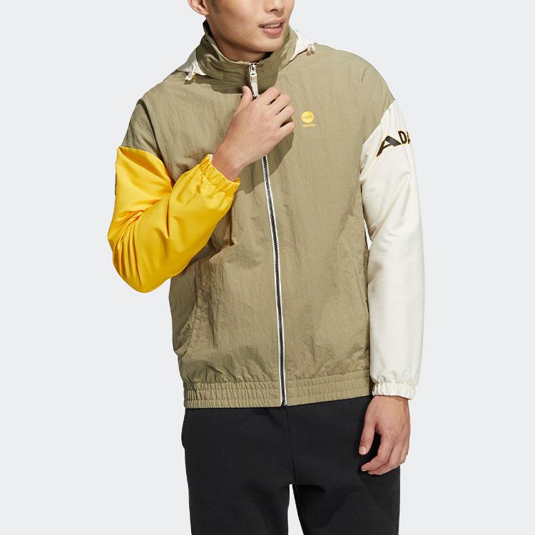 Adidas Neo Color-Block Sports Hooded Jacket Men Outerwear Green HD4640