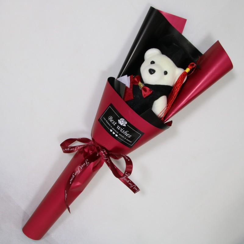 Doctor Bear Graduation Plush Bouquet - Children's Celebratory Souvenir Doll