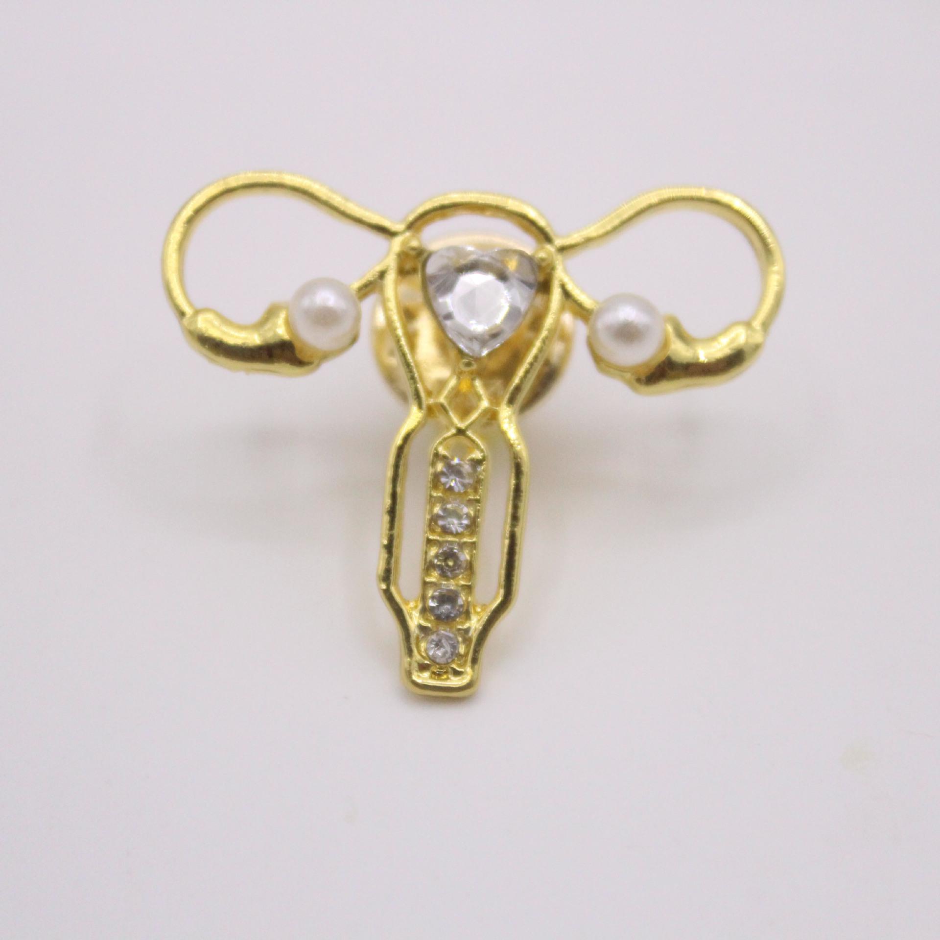 Popular Uterus-Shaped Brooch золотой