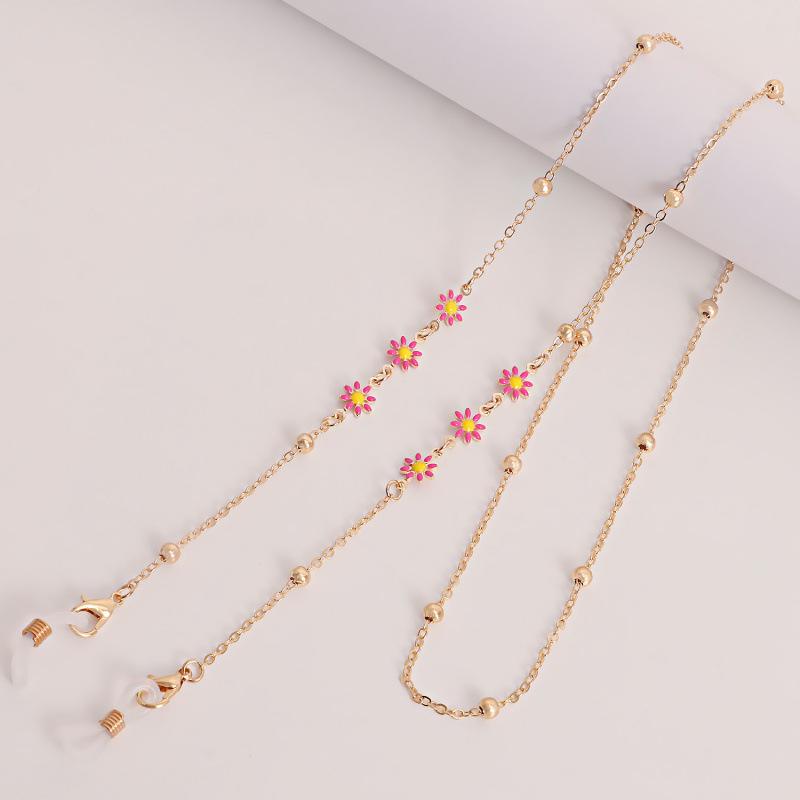 Trendy Colorful Enamel Flower Eyeglass Chain & Mask Lanyard for Women