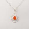 Carnelian Gemstone 925 Stamped Silver Handmade Jewelry Pendant 1.40" Gift For Her PP-19-25