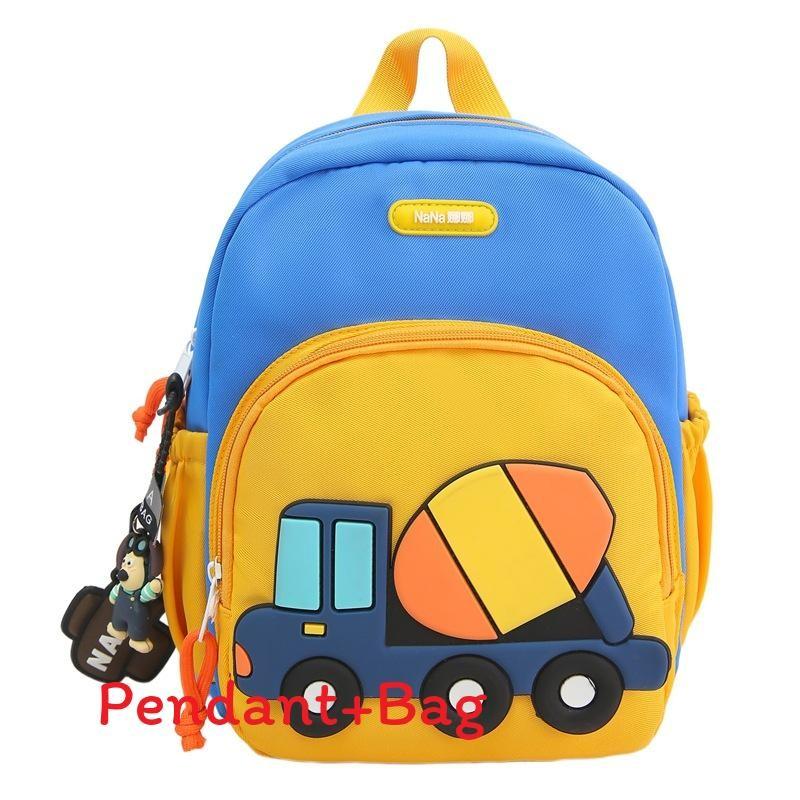Childrens Cartoon Car Backpack With Padded Shoulder Straps For School Use