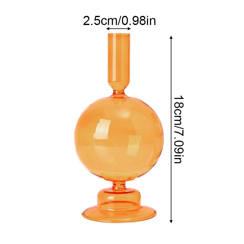 1pc Bougeoir en Verre Vase à Fleurs Décoration d'Intérieur Porte-Bougie en Verre Nordique Vase à Fleurs Artisanat Vintage Romantique Porte-Bougie