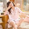 Summer Short Sleeve Cotton Pajamas Set: Loose, Comfy, Girlish Style