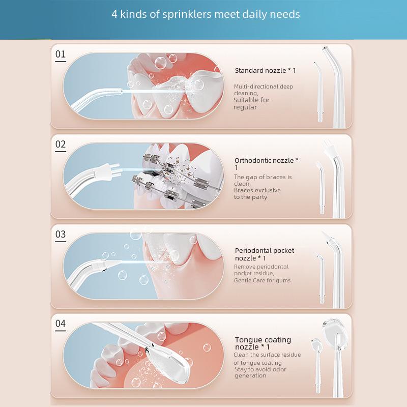 Portable Electric Dental Water Flosser for Stain Removal and Oral Cleaning