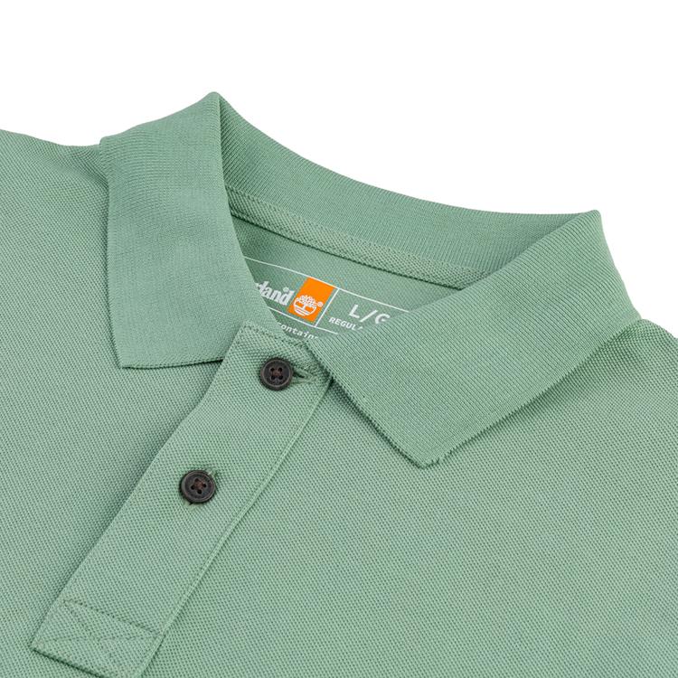 Timberland Short Sleeve Casual Business Breathable Polo Shirt Men tops Green-Bay A6943EC6