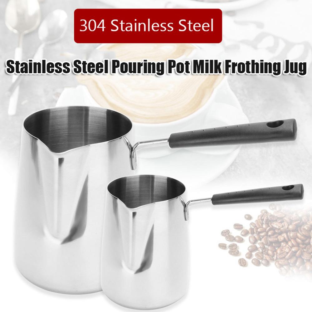 

Milk Long Handle Coffeware Coffee Toroid Pitcher Milk Frothing Jug Wax Melting Pot Candle Making 350ML