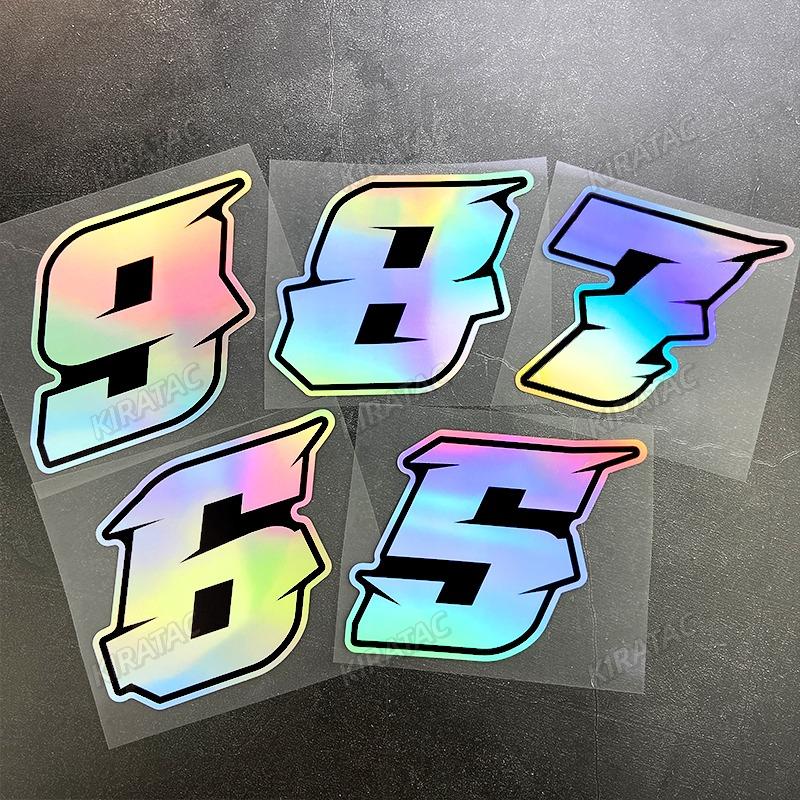 1PC Arabic Numerals Laser Motorcycle Stickers Waterproof for Motorbike Fuel tank Front Fairing Scooter Helmet Box Vinyl Decals