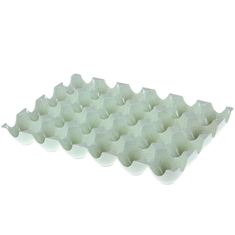 

Stackable 24-Count Egg Holder Tray - Wheat Fiber, Refrigerator Storage Box 29x19.5x3.5CM