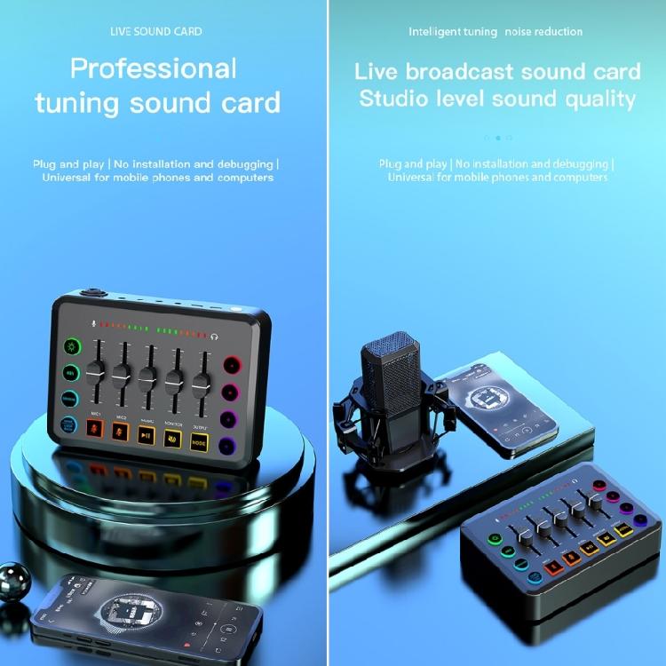 F9 Live Sound Card Auditory Mixing Console with Wireless Auto Pairing Enhances Singing and Recording Experience