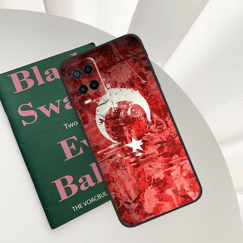 Turkey Flag Case For Oppo A54 A74 A94 A54S A57S A15 A16 A17 A52 A72 A76 A96 A58 A78 A98 A77 A5 A9 Cover