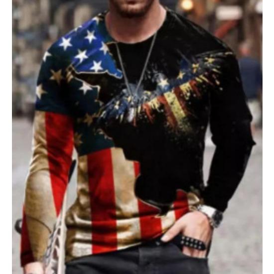 

Мужская модная повседневная футболка с длинным рукавом с 3D-цифровой печатью в стиле покера 6xl