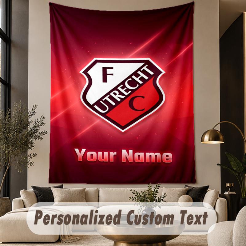 Custom Text Tapestry FC Utrecht Print Wall Tapestry Indoor Living Room Wall Decor