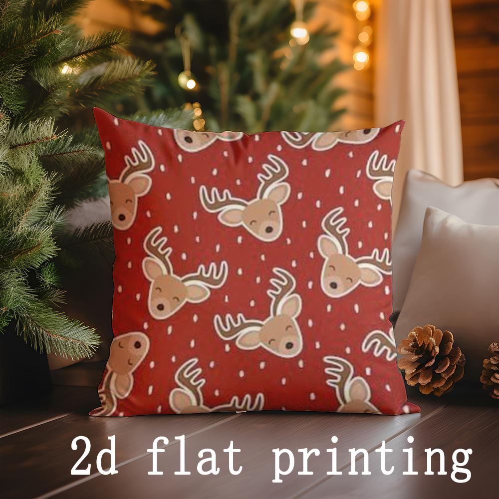 Dekoration für Zuhause Kissenbezüge mit weihnachtlichem Muster Geeignet für Sofa Schlafzimmer Auto Kissenbezug Kissen Rechteckiges Rückenkissen