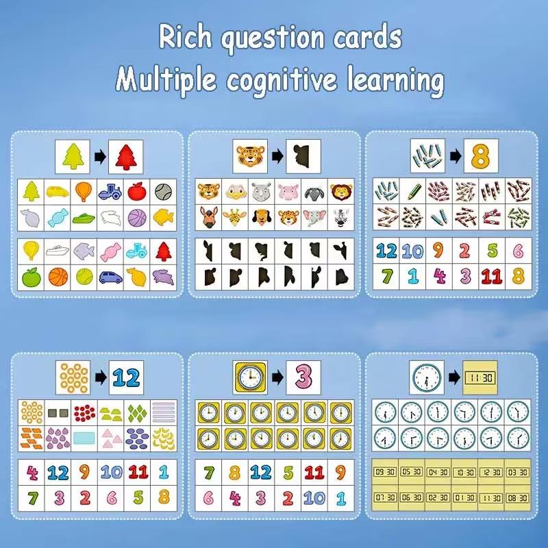 Children's Educational Toys Logical Thinking Cartoon School Bus Visual Perception Basic Baby Montessori Learning Toys for Game