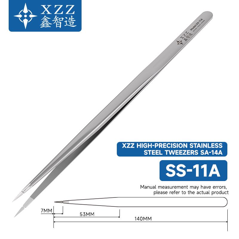XZZ SS-11D/15A 3D Tweezers 0.01mm Ultra Sharp 304 Stainless Steel Tweezers Anti-Corrosion for Mobile Phone Repair Electronics