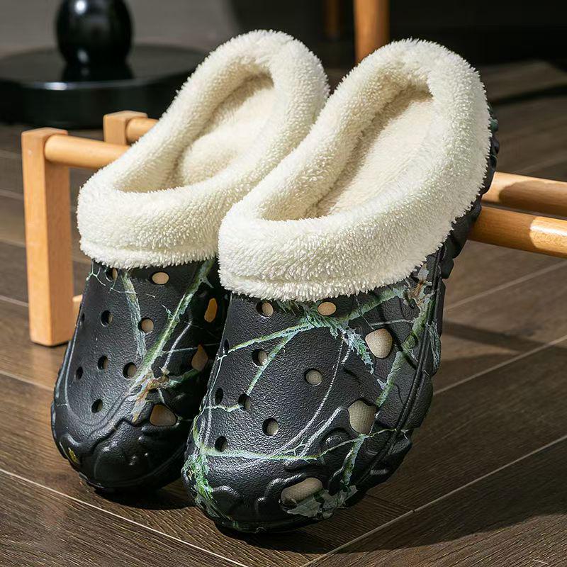 Women's Thick-Soled EVA Cotton Slippers - Cute European & American Style Closed-Toe Winter Warm Home Shoes