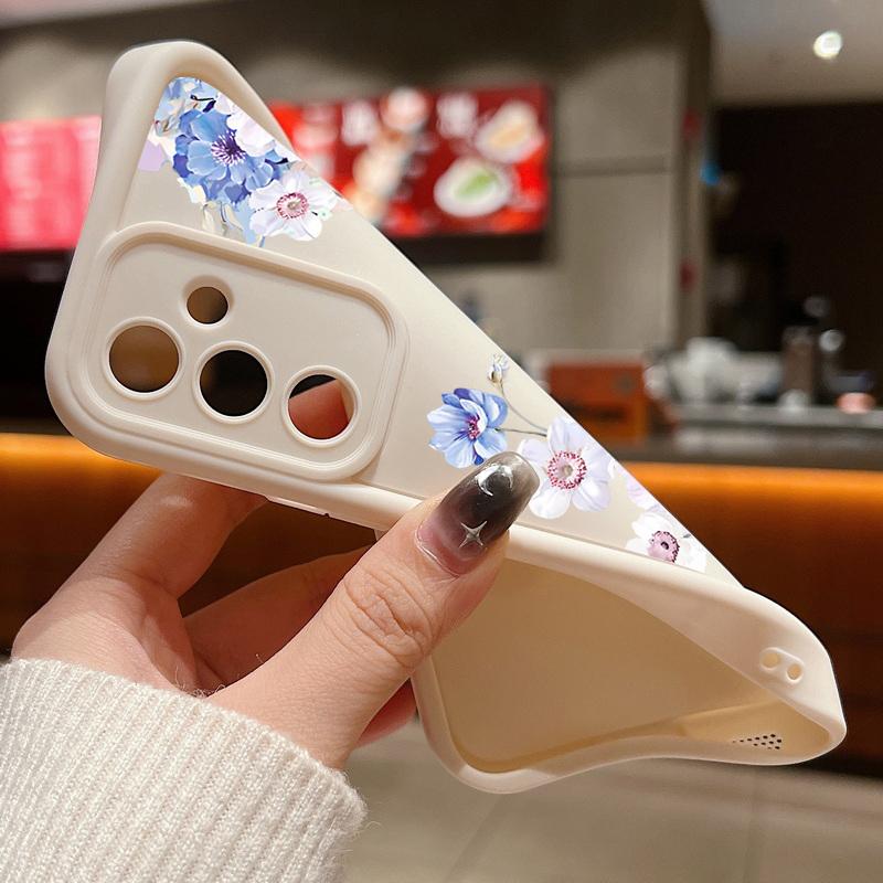 Husă mată din TPU cu imprimare florală frumoasă pentru Samsung S25 S24 FE S23 Ultra A16 A56 A36 A55 A15 A35 A54 A06 Protecție lentile Husă moale rezistentă la șocuri