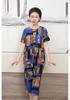Summer Ice Silk Casual Suit for Elderly Women: Short Sleeve Fashion Outfit for Mothers and Grandmothers