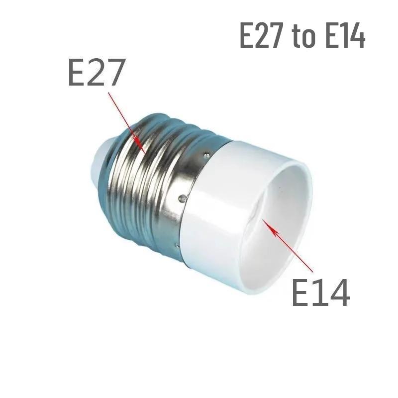 E14 to E27 Bulb Socket Converter, Household Lamp Holder Adapter