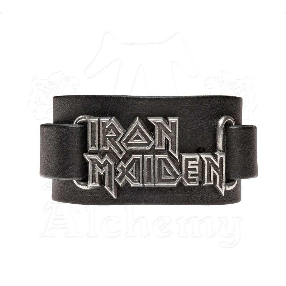 Iron Maiden Unisex Adult Logo Leather Wristband