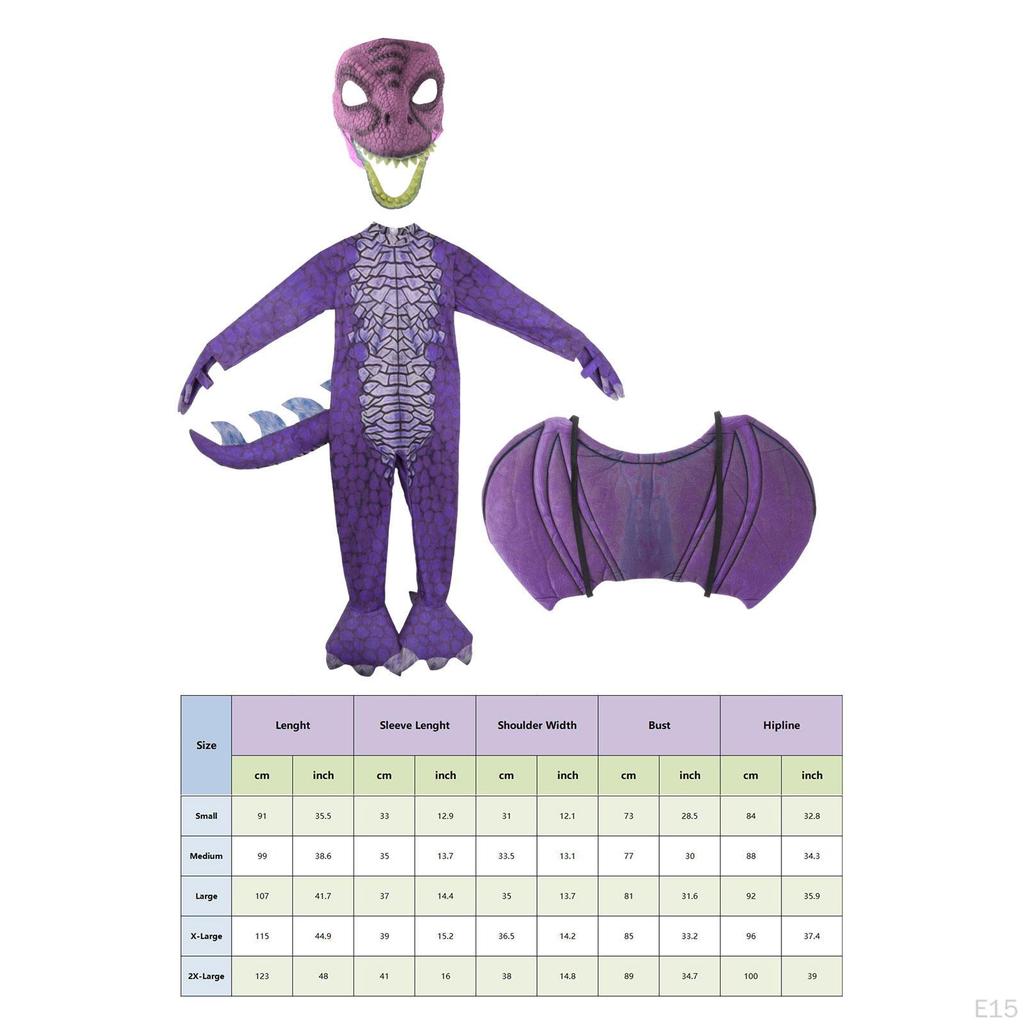 Set Costume Coda Ali Maschera Dinosauro Bambino Drago Regalo Bambini per Palco