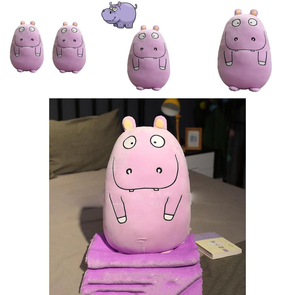 Cute Purple Hippo Plush Toy Pillow For Girls 50cm Soft And Cozy