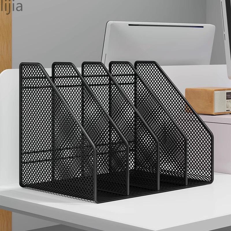 Office Desk Organizer: Metal File Storage Rack and Folder Box for Efficient Document Collection