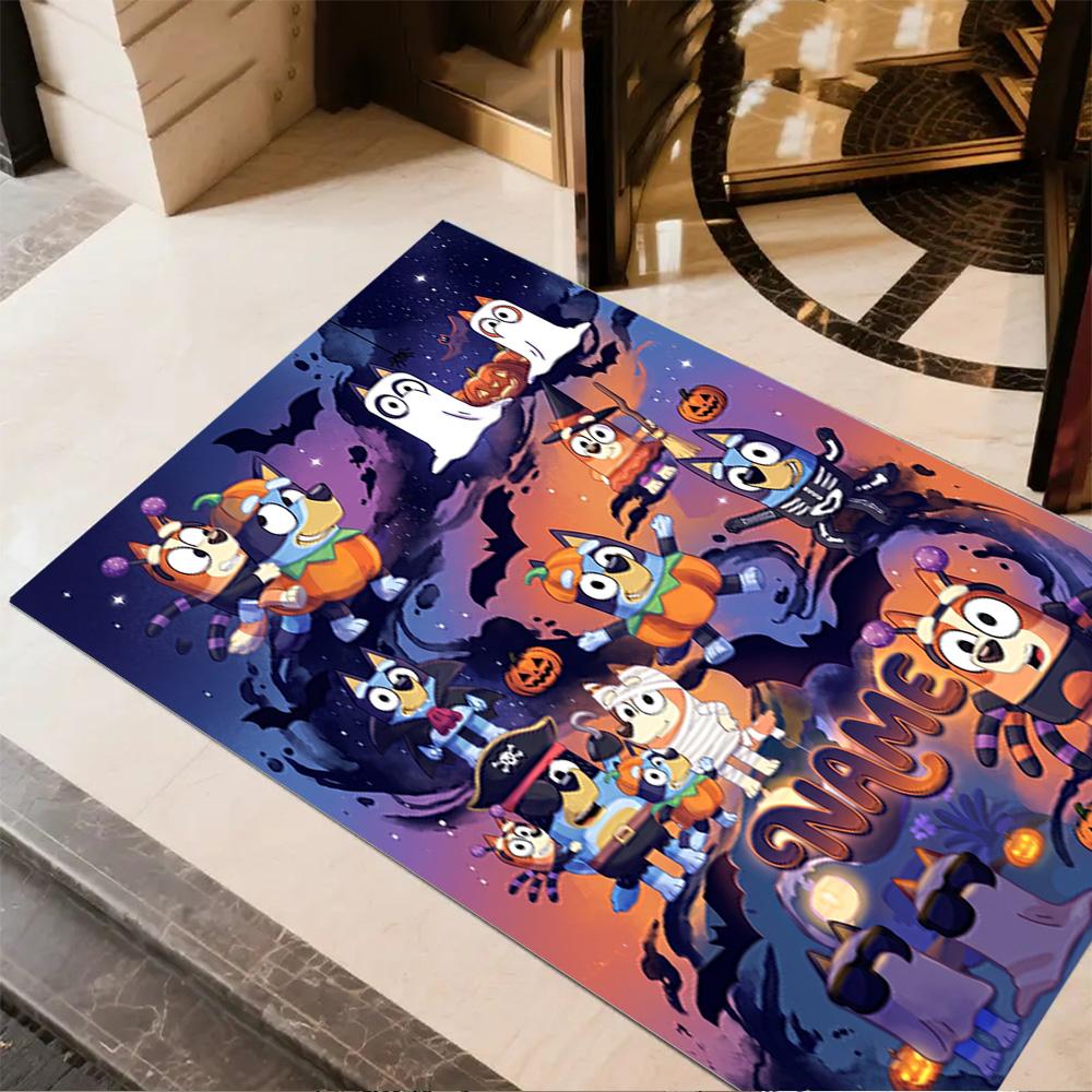 Christmas Pals Celebration Customized Name Floor Rug Office Rug Design for Game Room Balcony Entryway Outdoor Antislip Carpet Decorate Offices