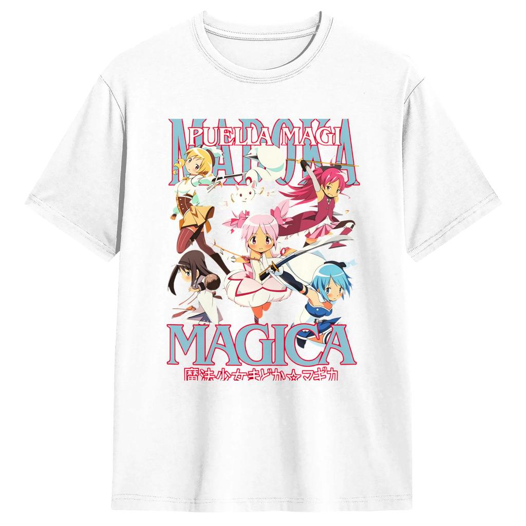 Mahou Shoujo Magi Madoka Magica T Shirts Pure Cotton Top Tees Beach Short Sleeve T Shirt Crewneck Popular Casual Tshirt