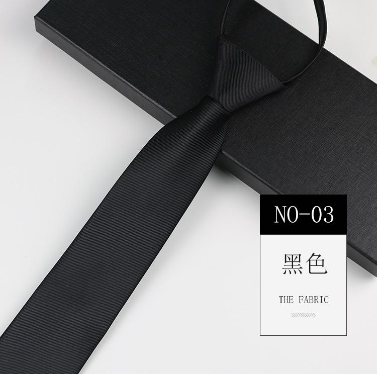 Business Tie Men'S And Women'S Black Grey Red Solid Color Professional Work Security Wedding Shirt Student No Zipper Tie