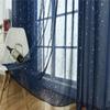 Translucent Tulle Curtains Elegant Window Curtains Silver Stars Sheer Curtains  Home Decoration