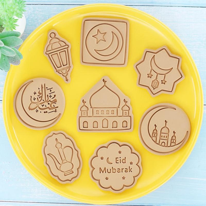 Set of 8 DIY Cookie Cutting Moulds Cute Baking Moulds Eid Ramadan Series Pastry Gadgets Biscuit Cutter DIY Cookie Moulds