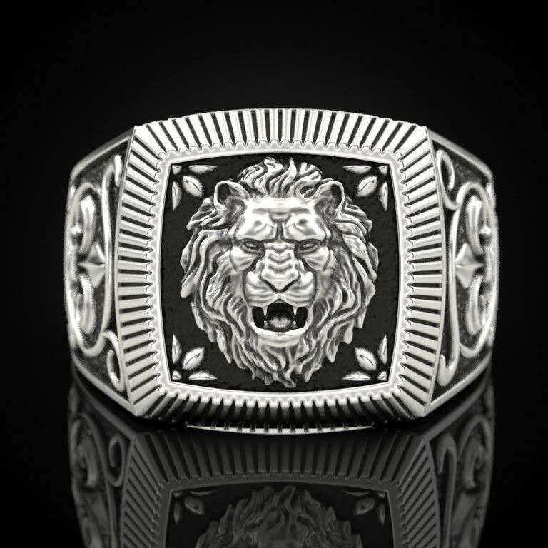 New Domineering Style On Jewelry Gold Lion Head Ring Ring