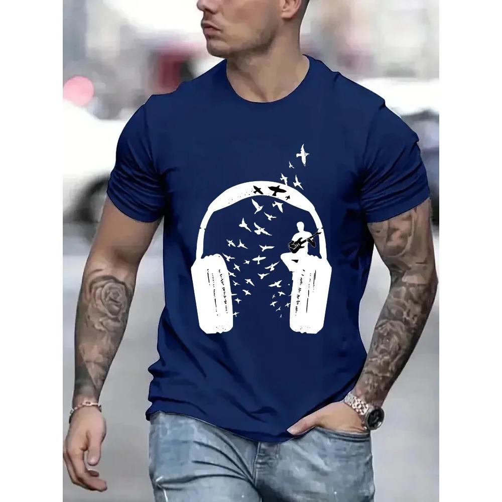 Entspannende DJ Musik T-shirt Männer Kurzarm Neuheit Lustige Kopfhörer T-shirt Vintage Sommer Tops Shirt T T-Shirt O Neck Streetwear