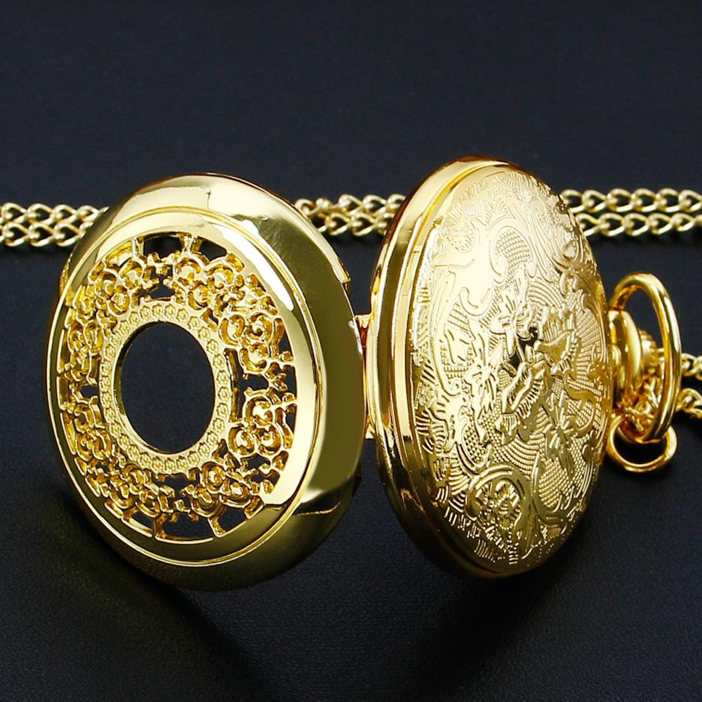 Luxury Gold Pocket Watch Retro men Women's Necklace Chain Pocket Watch retroid pocket 3