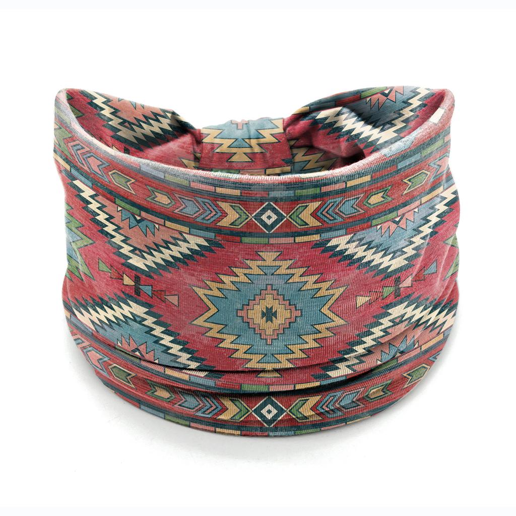 European American Women's Hair Band African Print Pattern Wide Edge Elastic Knot Sports Yoga Headband Women's Headwear Hair