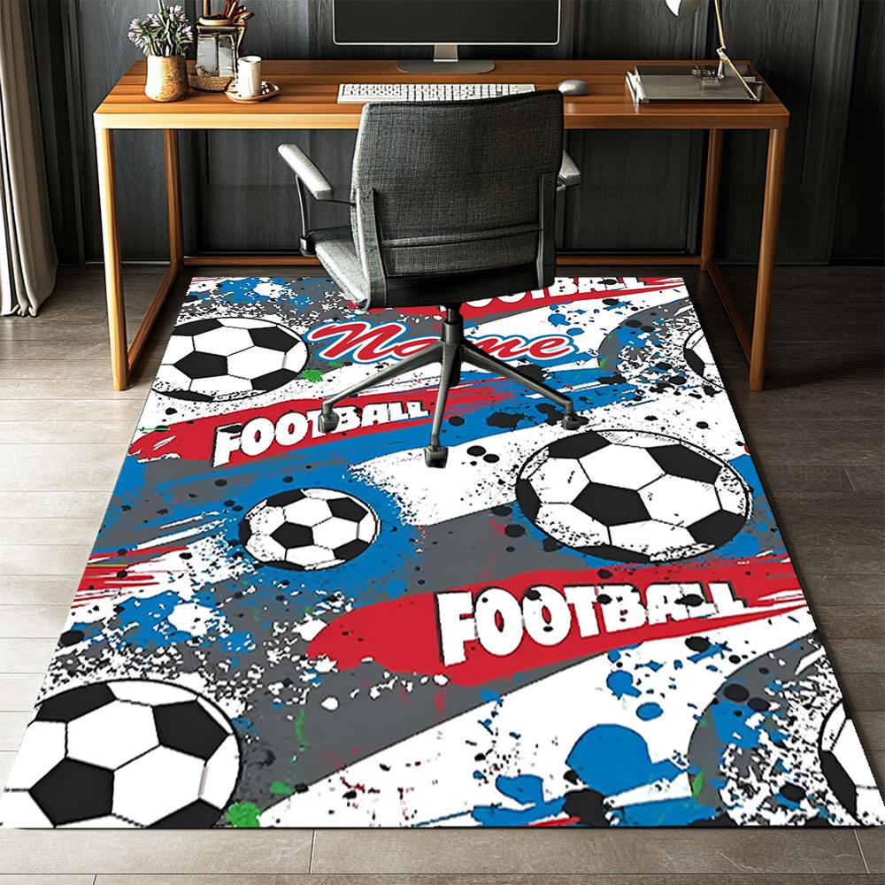 Custom Name Soccer Printed Carpet,Rug for Office Chair Living Room Bedroom Kitchen Room Decor Gifts.