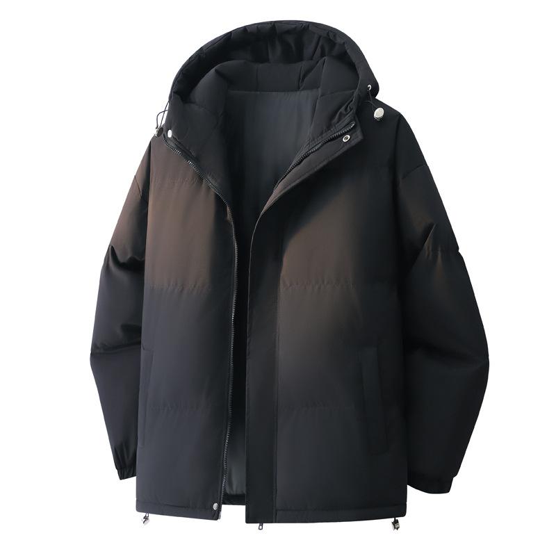 

Мужская зимняя толстая хлопковая куртка с капюшоном, разноцветная куртка-пуховик L чёрный